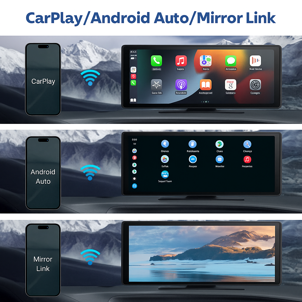 Navigatie Auto Universala | Apple CarPlay/Android Auto | 10 inc |